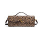Borsa da pranzo con stampa leopardata retrò da donna