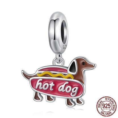 Sausage Dog Pendant S925 Silver Bead Accessories