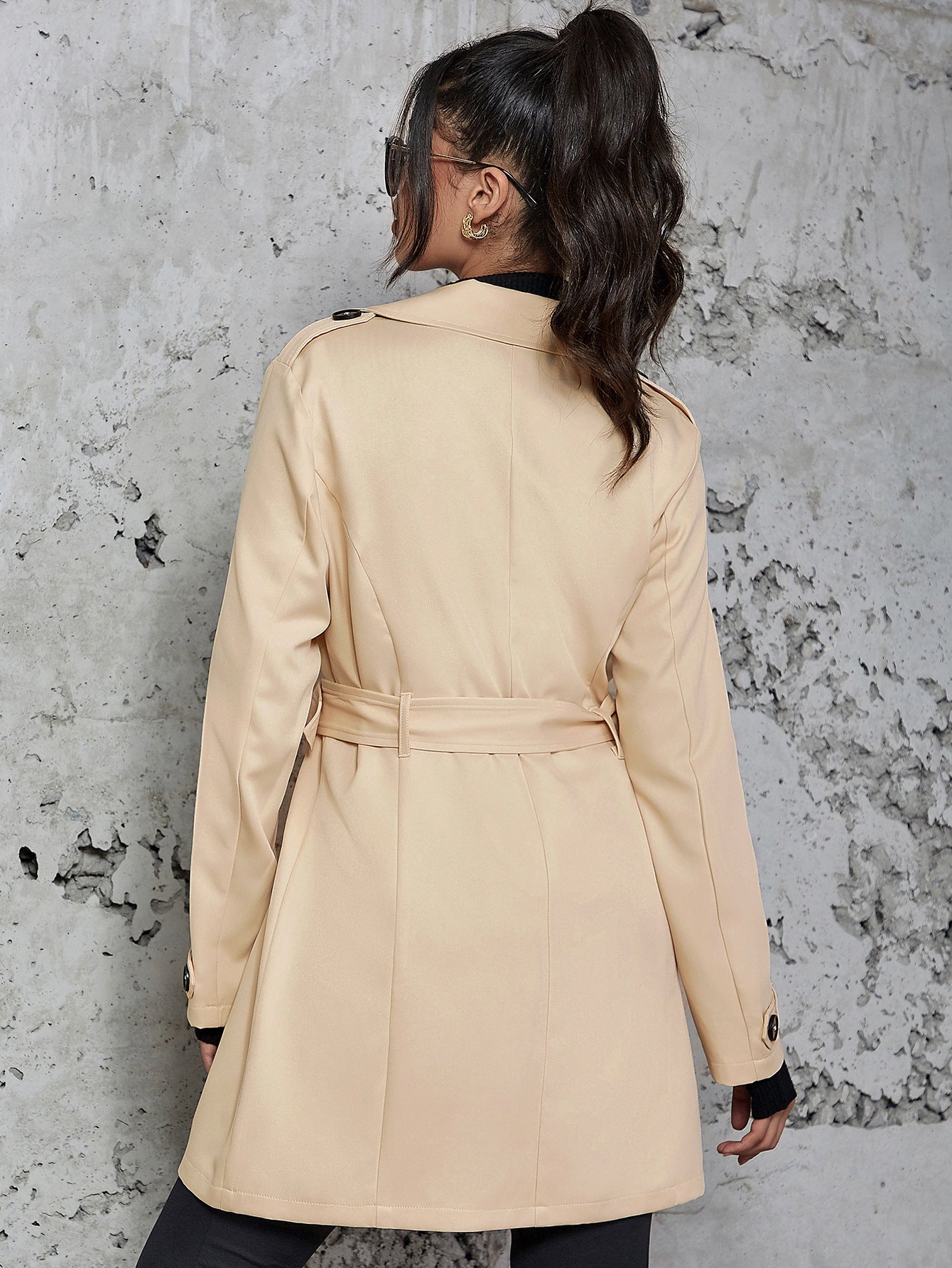 Damen Mittellanger Trenchcoat im britischen Stil