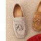 Quadratischer Kopf, weiche Sohle, Damen-Loafer mit All-Match-Quaste, flachem Mund, rutschfest, mit einem Pedal