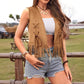 Women's Casual Vacation Western Style Suede Fringe Jacket