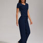 Women's Casual Sports Two-piece Set With V-neck Button