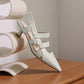 Scarpe con tacco a spillo e punta in pelle da donna
