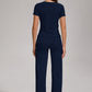 Women's Casual Sports Two-piece Set With V-neck Button