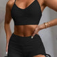 Costume da bagno bikini a vita alta con spacco, colore puro, da donna