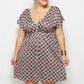 Women Summer Print Dress Casual Deep V Neck Beach