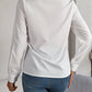 Camicia a maniche lunghe con scollo a V alla moda, elegante, da pendolare, tinta unita, da ufficio, abbigliamento da donna