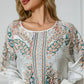 Elegant Floral Print Long Sleeve Abaya Dress