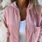 Women's Solid Color Simple Corduroy Hooded Jacket