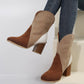 Absatzstiefeletten mit halbhohem Absatz für Damen Herbst- und Winterschuhe