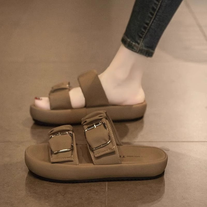 Sommer Hausschuhe für Damen mit dicken Sohlen, lässig, rutschfest