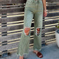 Jeans larghi e dritti strappati da donna
