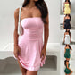 Y2K Tube-top Abito corto estivo sexy plissettato attillato per abbigliamento femminile