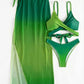 Bikini sfumato verde per donne europee e americane